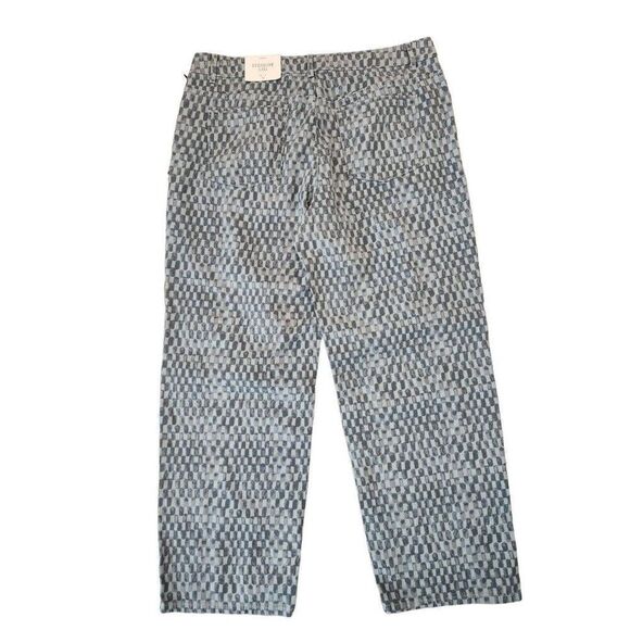 New Y2K Future Collective Gabriella Karefa Johnson Blue Check Wide Leg Jeans 14 - Picture 5 of 8